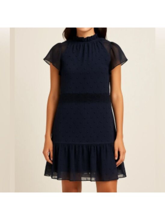 See By Chloe Dresses & Skirts - See by Chloe High ruffle neck black chiffon polka dot flutter sleeve dress 2